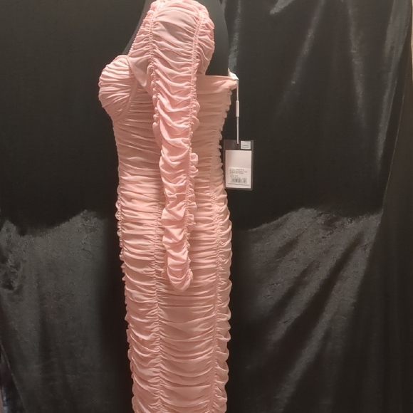 Self-Portrait Pink Ruched Long Sleeve Dress - Picture 10 of 11